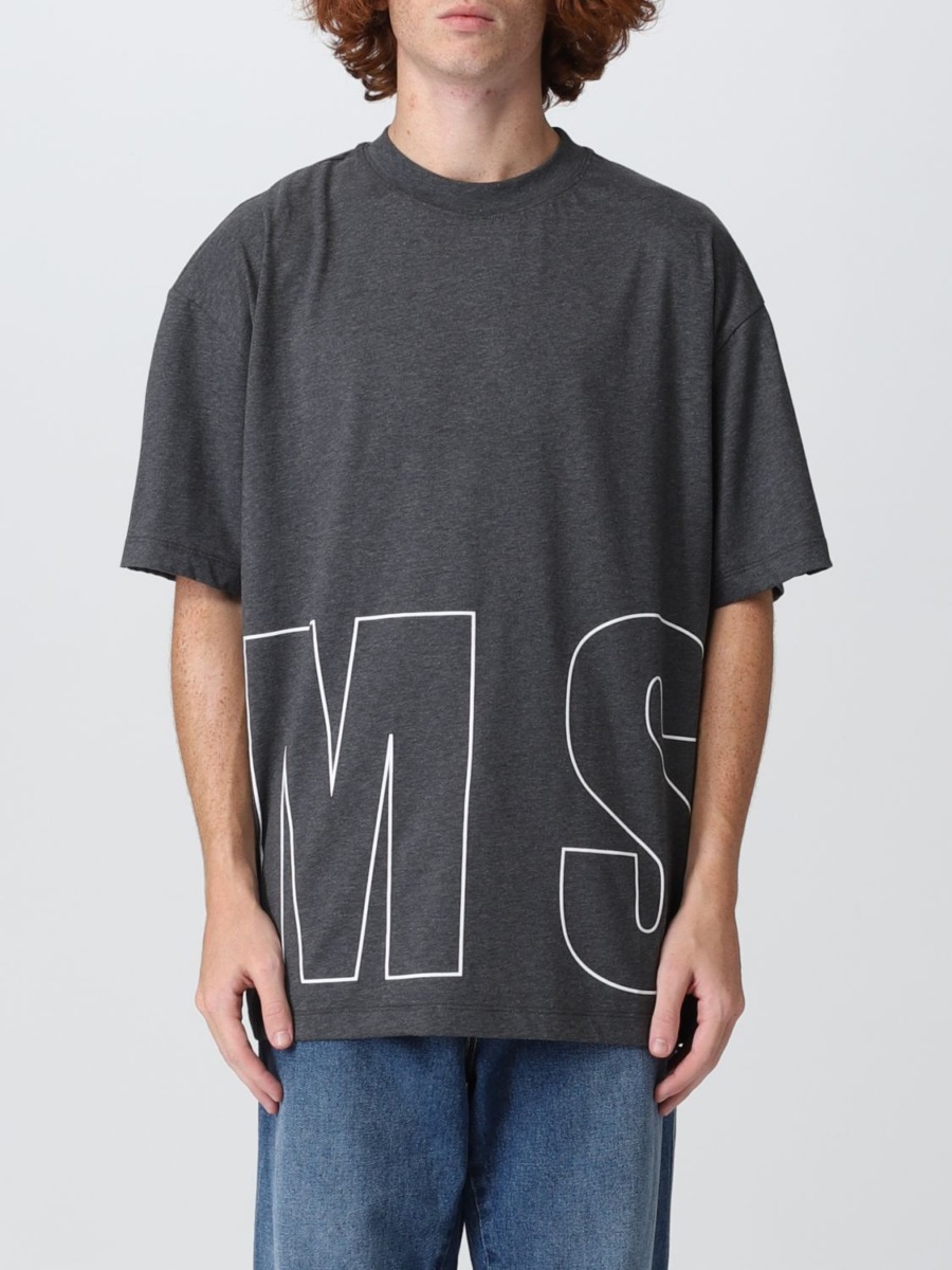Msgm - T-Shirt - Grey - Giglio - Men GOOFASH