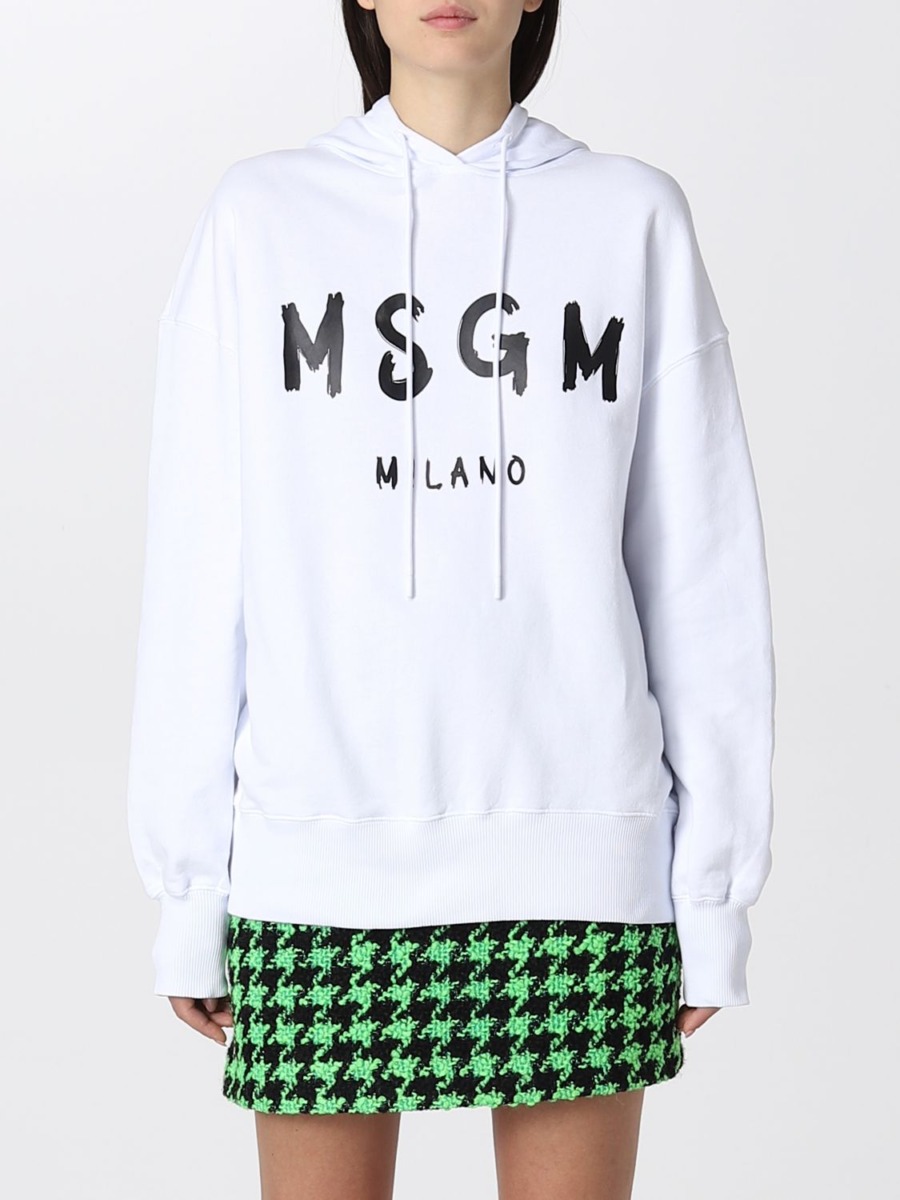 Msgm - White - Women's Sweatshirt - Giglio GOOFASH