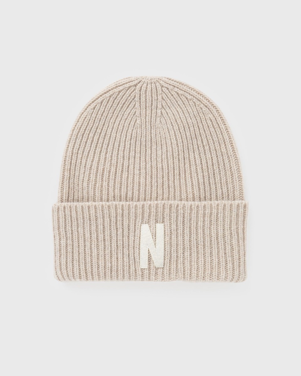 Norse Projects - Man Beanie in White Bstn GOOFASH