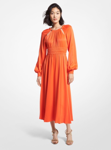 Orange Midi Dress for Women from Michael Kors GOOFASH