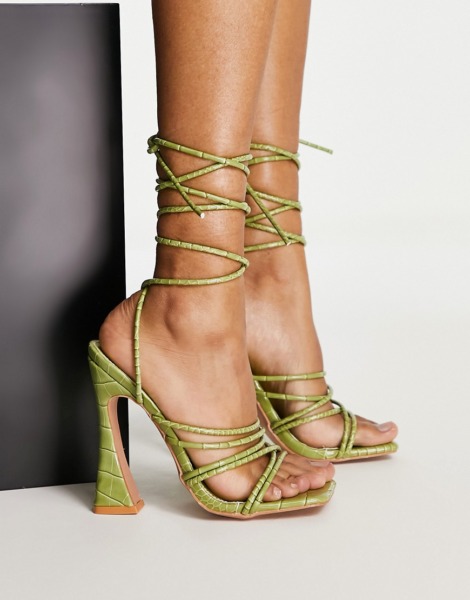 Public Desire Heeled Sandals in Green for Women from Asos GOOFASH