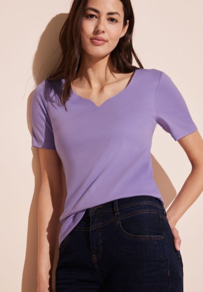 Purple T-Shirt for Woman from Street One GOOFASH