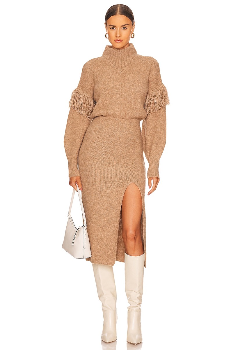 Revolve - Ladies Sweater Dress in Beige Saylor GOOFASH