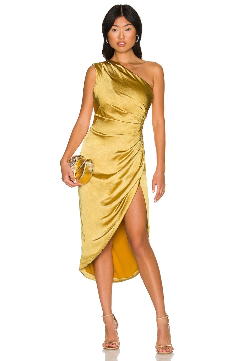 Revolve Women Gold Dress GOOFASH