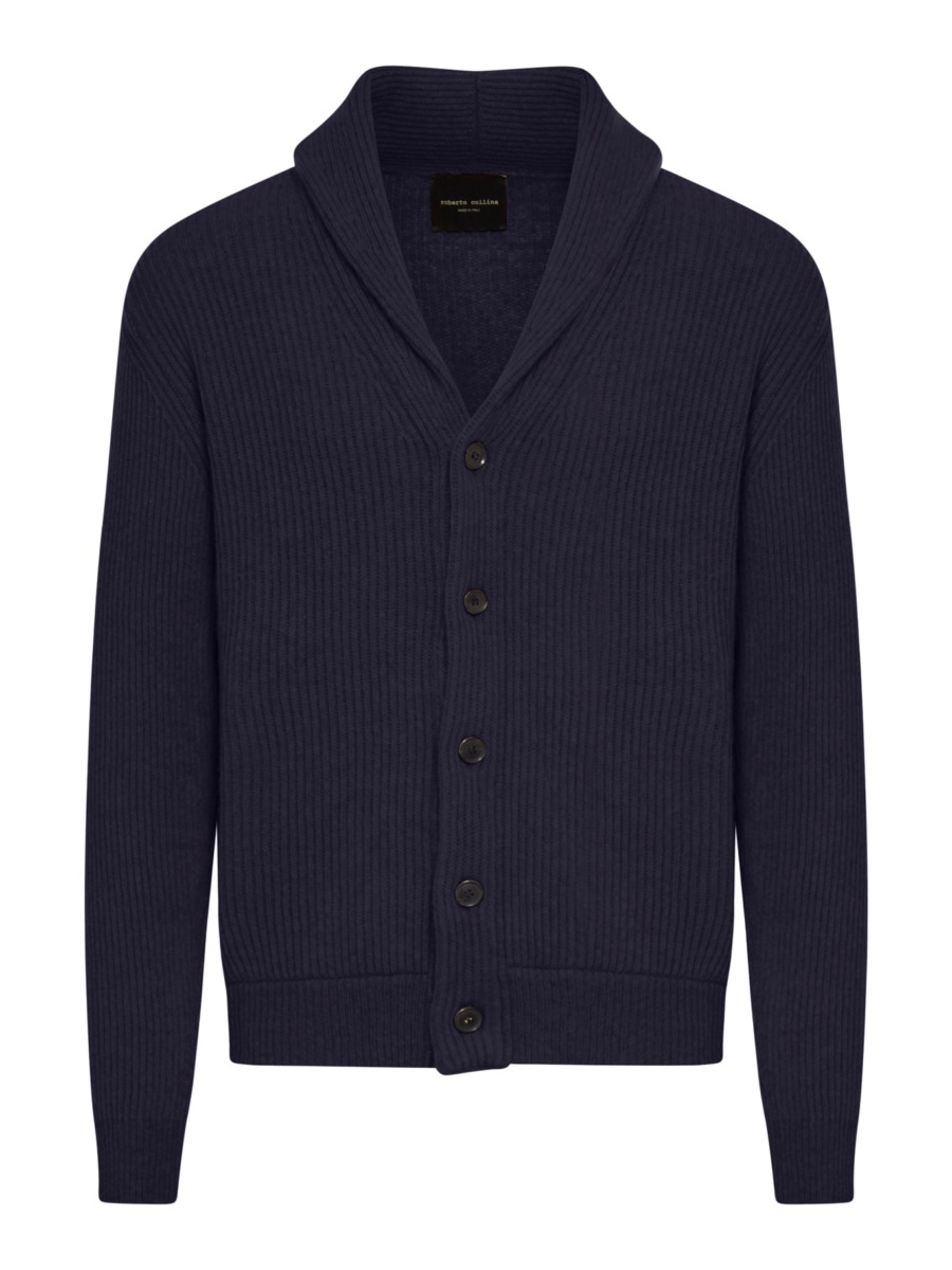 Roberto Collina Cardigan Blue for Man by Suitnegozi GOOFASH