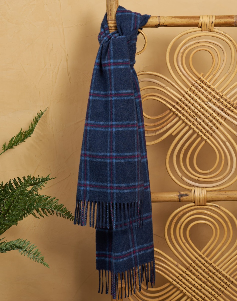 Scarf in Blue from Brora GOOFASH