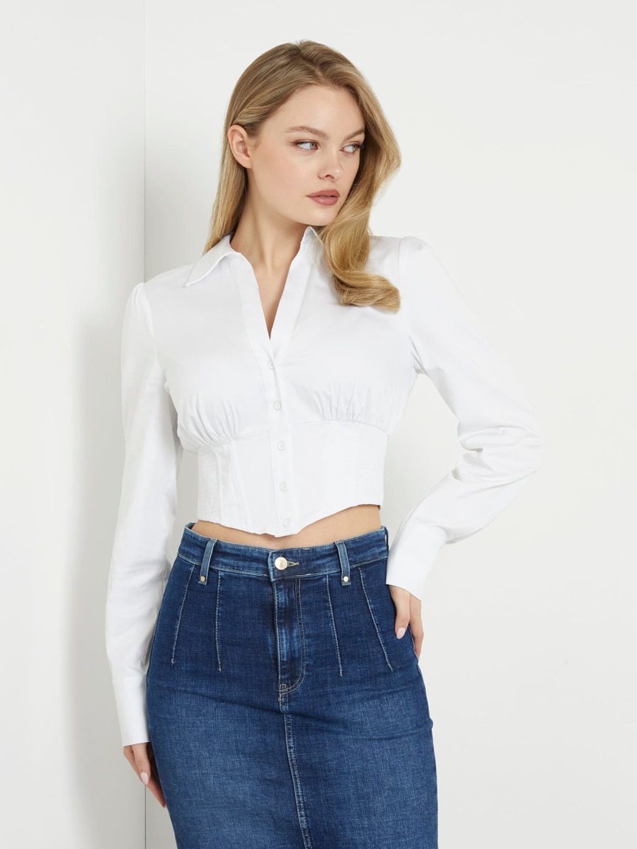Shirt White for Women by Guess GOOFASH