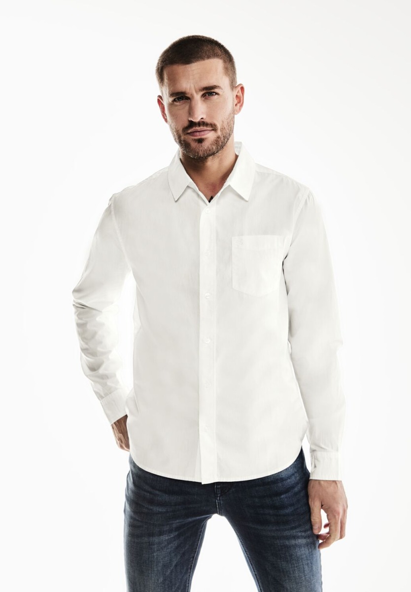 Shirt in White for Men by Street One GOOFASH