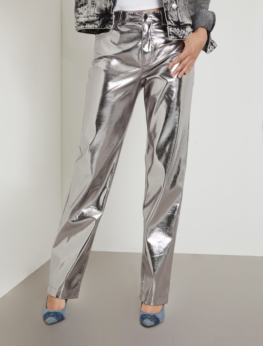 Silver Trousers by Guess GOOFASH