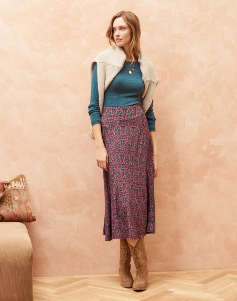 Skirt Print - Woman - Brora GOOFASH