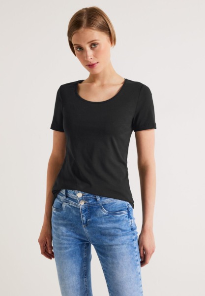 Street One - Black T-Shirt Ladies GOOFASH
