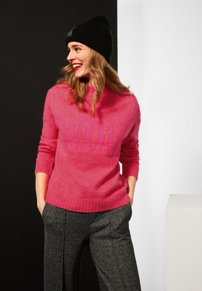 Street One - Knitted Sweater - Pink - Women GOOFASH