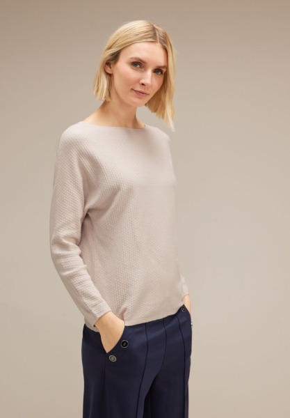 Street One - Knitted Sweater in Beige - Woman GOOFASH