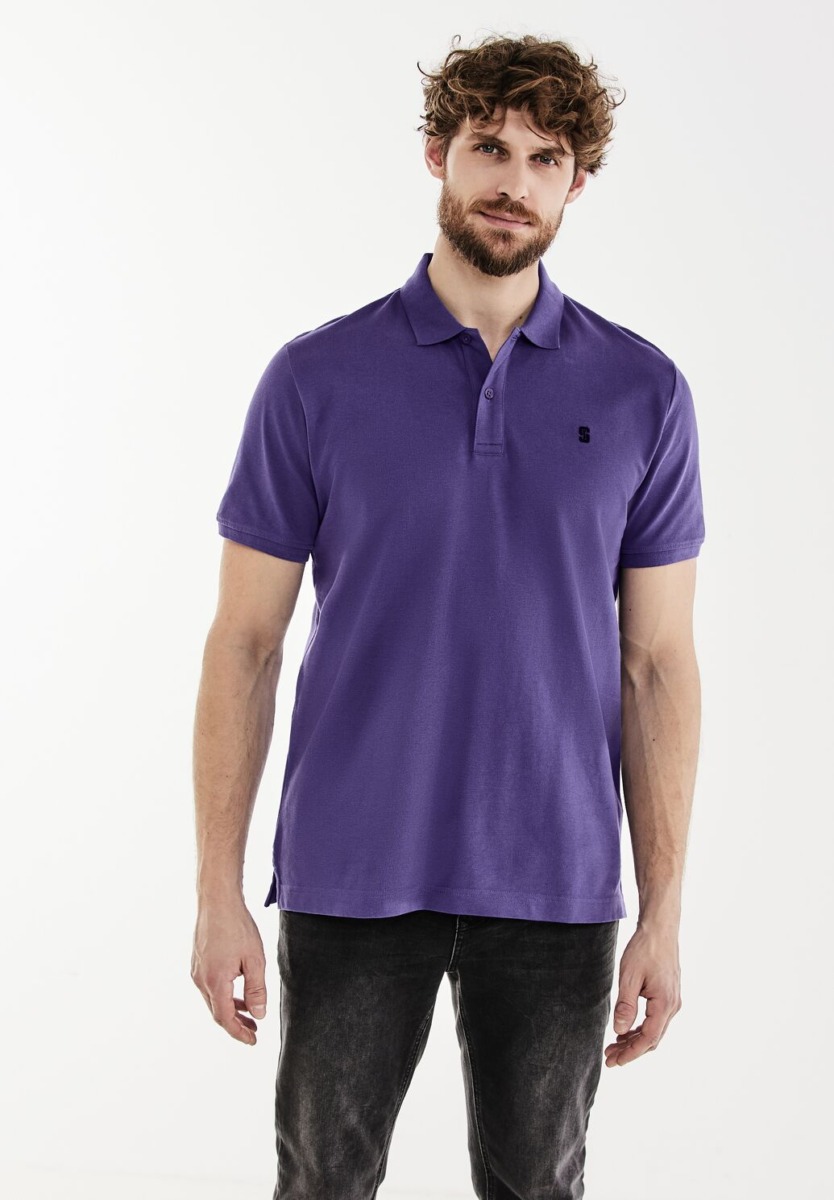 Street One - Men's Poloshirt in Purple GOOFASH