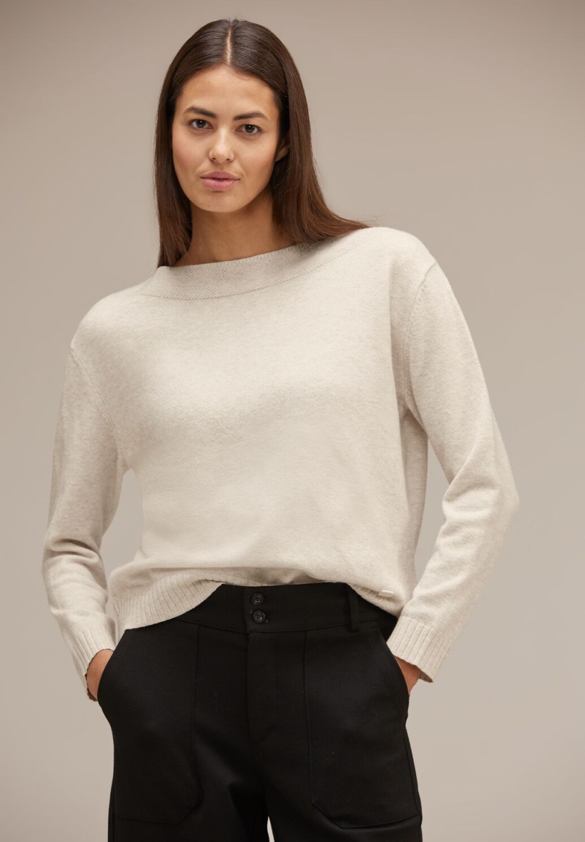 Street One - Woman Knitted Sweater Beige GOOFASH