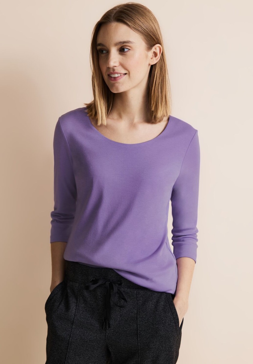 Street One - Womens T-Shirt in Purple GOOFASH