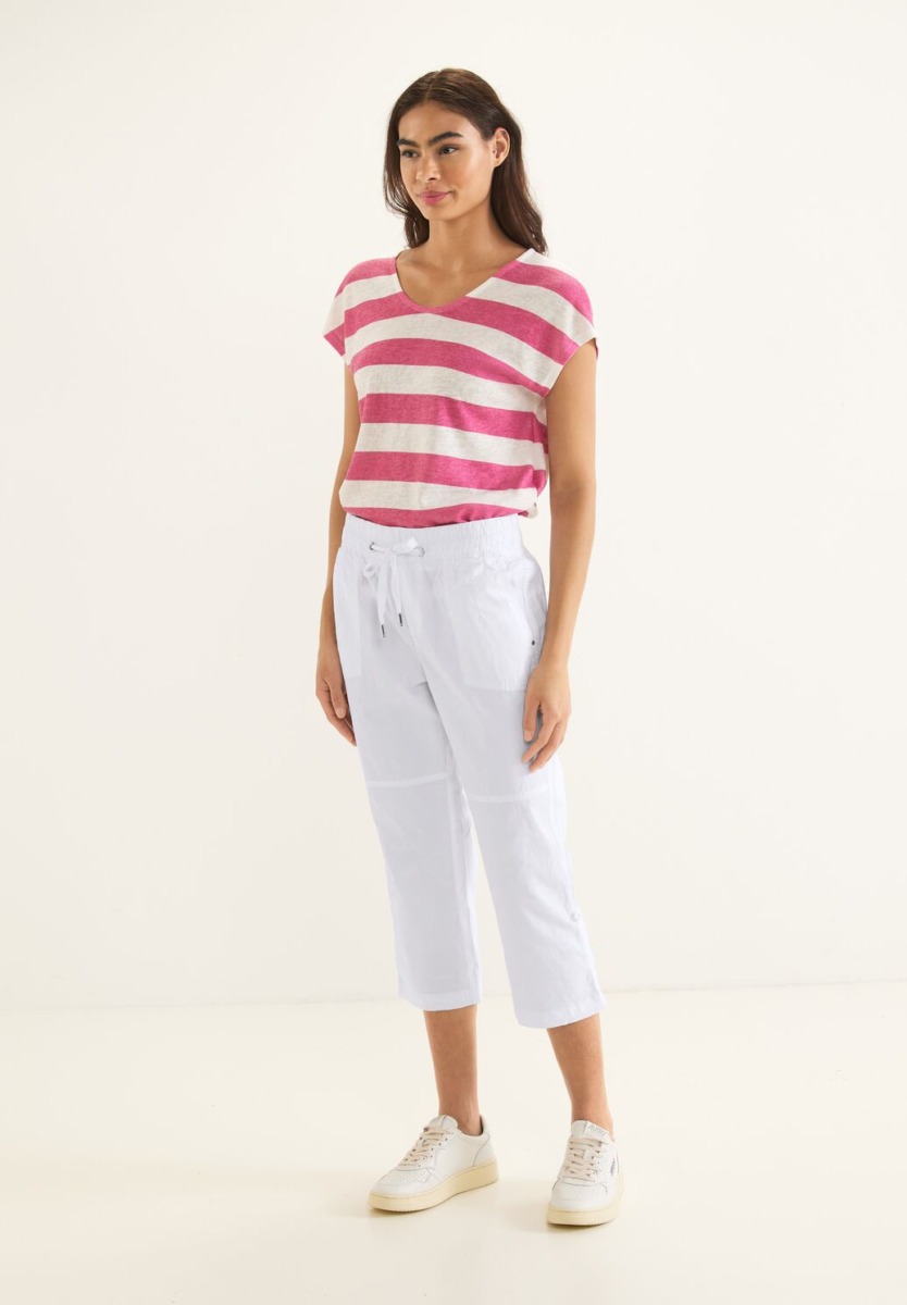 Street One Womens Trousers in White GOOFASH