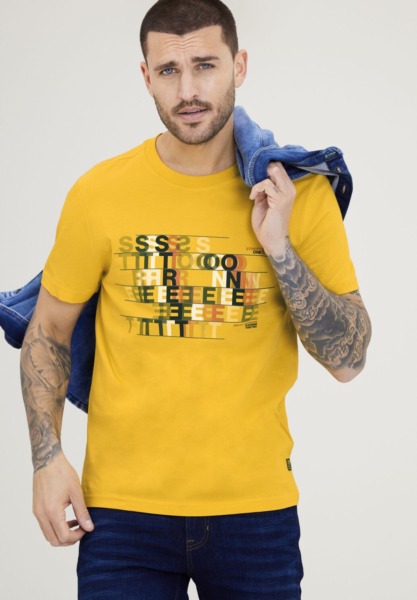 Street One - Yellow - Gents T-Shirt GOOFASH