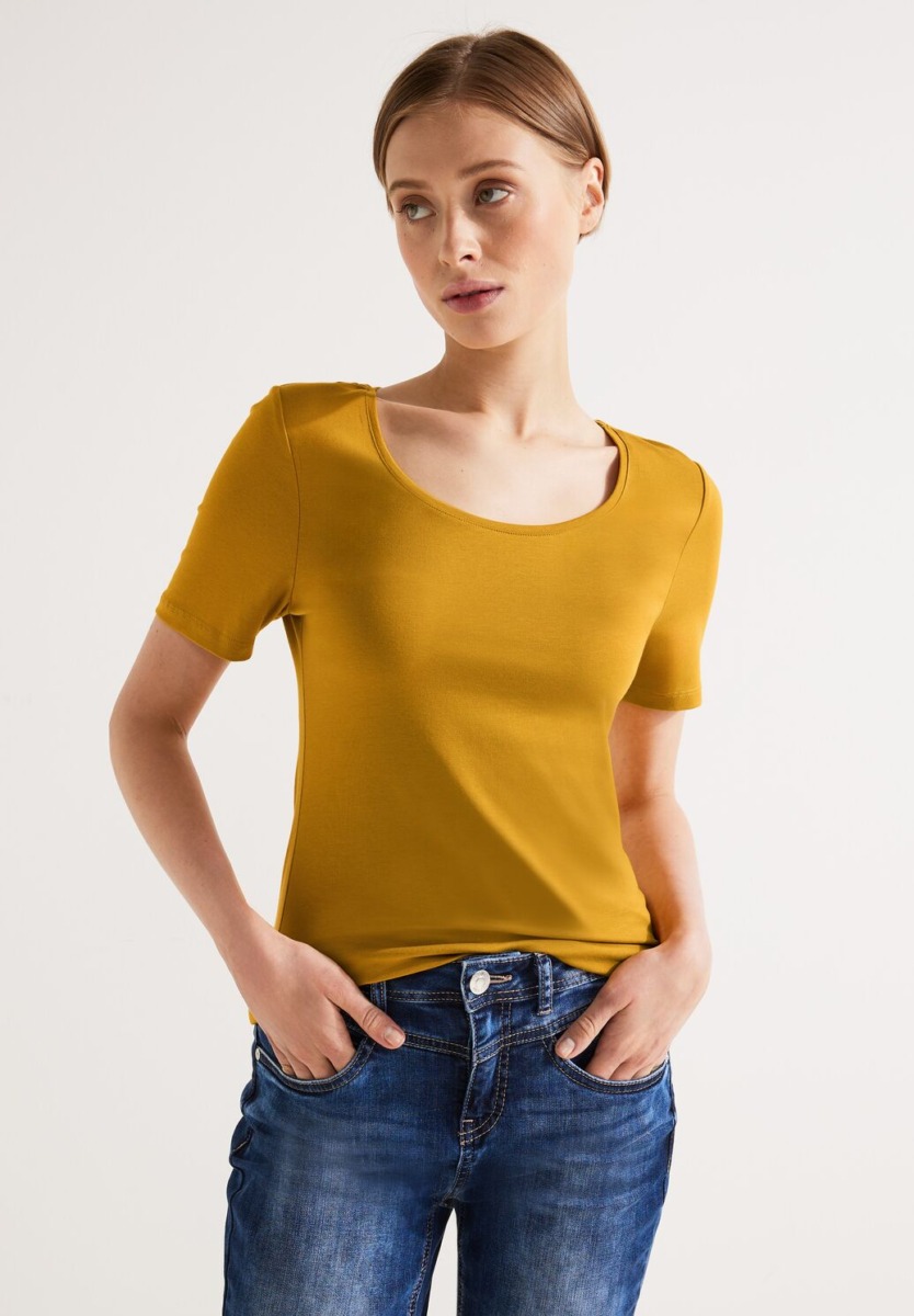Street One - Yellow T-Shirt Woman GOOFASH