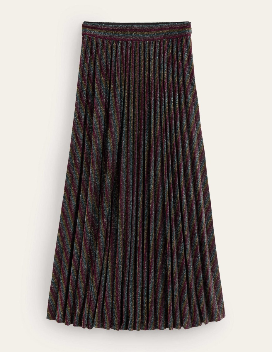 Striped Pleated Skirt Woman - Boden GOOFASH