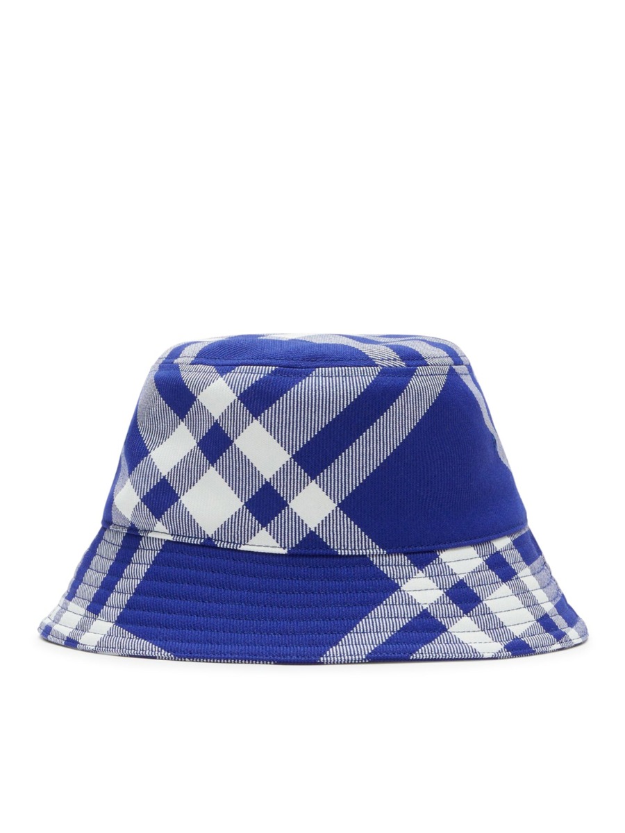 Suitnegozi - Woman Bucket Hat in Blue Burberry GOOFASH
