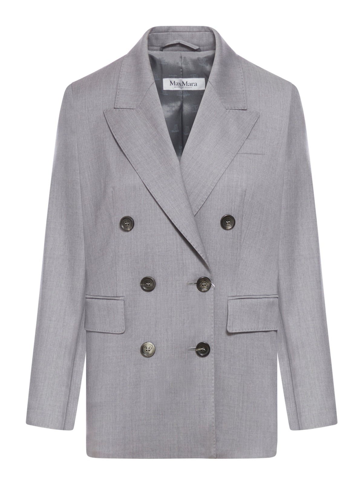 Suitnegozi Womens Double Breasted Blazer in Grey GOOFASH