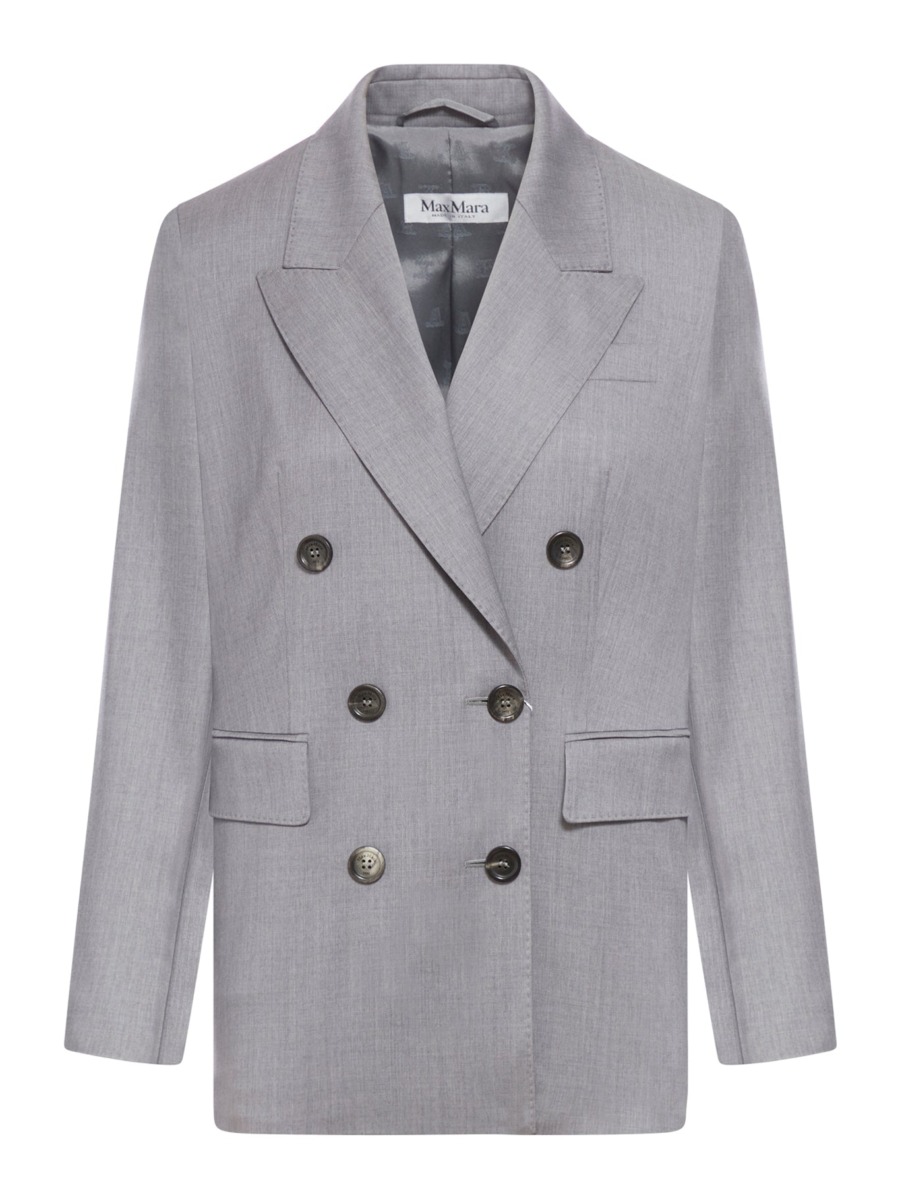 Suitnegozi Womens Double Breasted Blazer in Grey GOOFASH