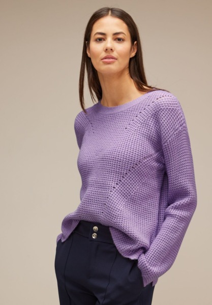 Sweater in Purple by Street One GOOFASH
