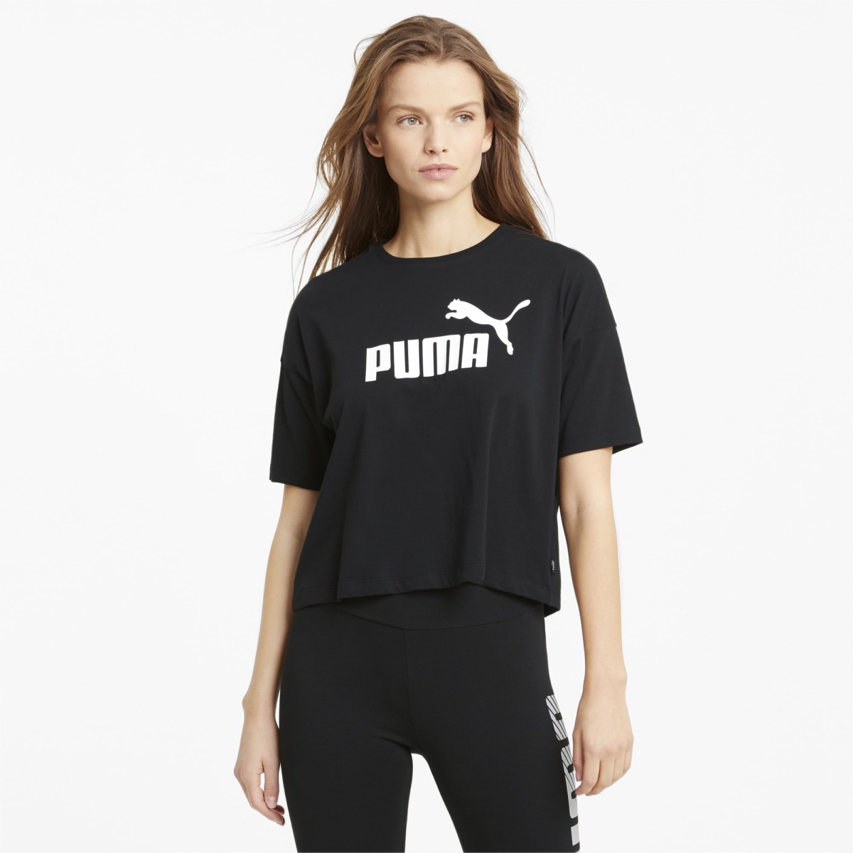 T-Shirt Black Puma Woman GOOFASH