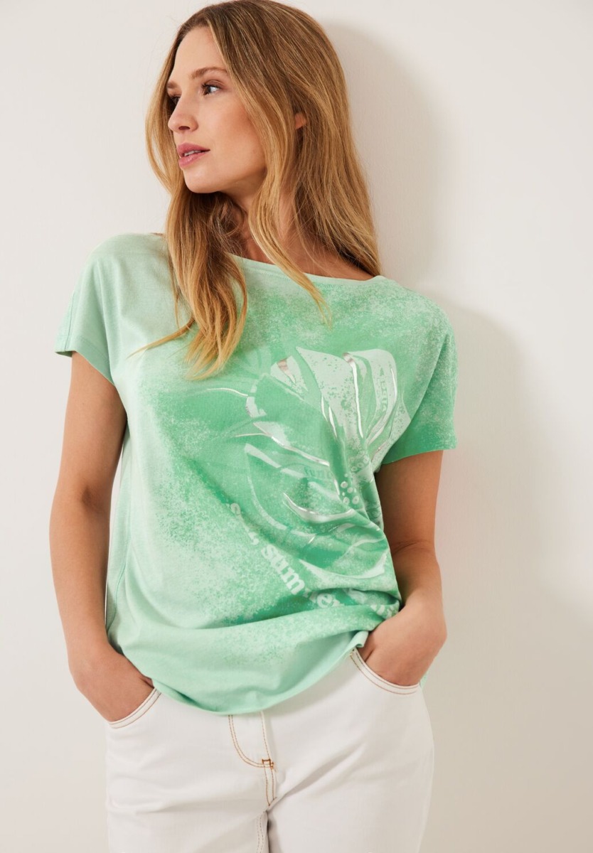 T-Shirt Green - Cecil GOOFASH