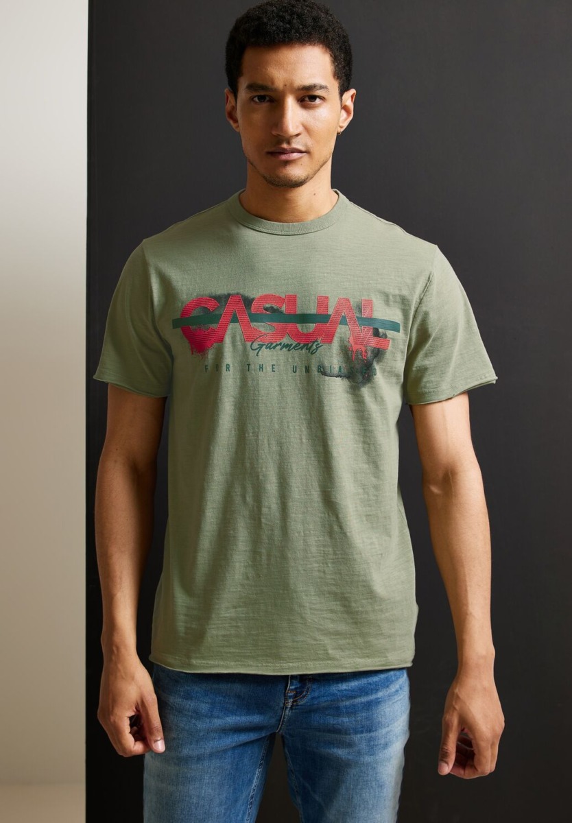 T-Shirt Green for Man at Street One GOOFASH