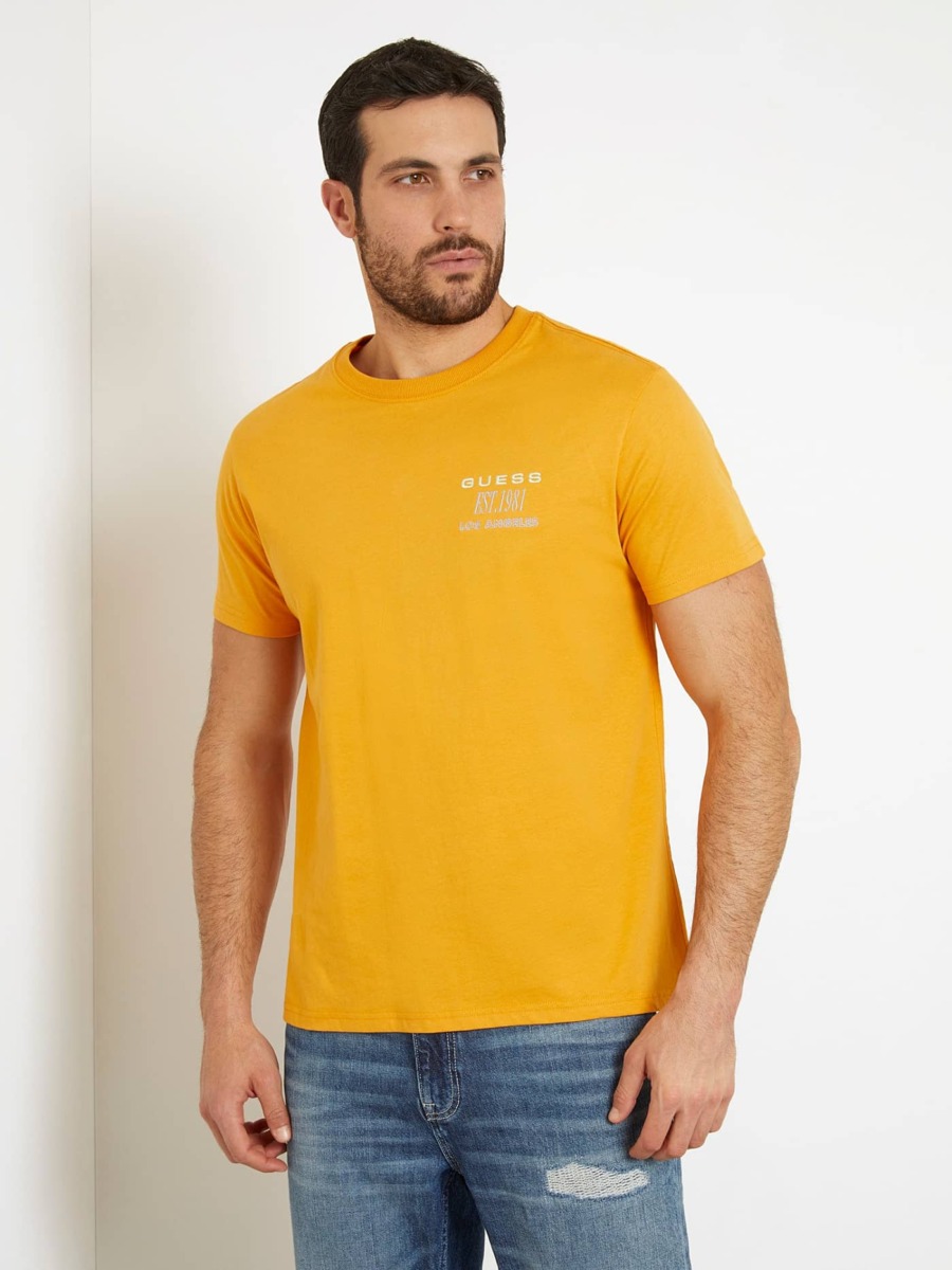 T-Shirt Orange for Men by Guess GOOFASH