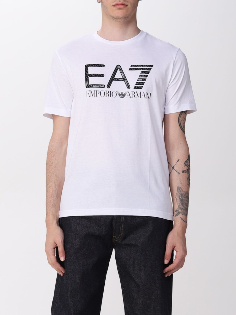 T-Shirt White Giglio EA7 Men GOOFASH