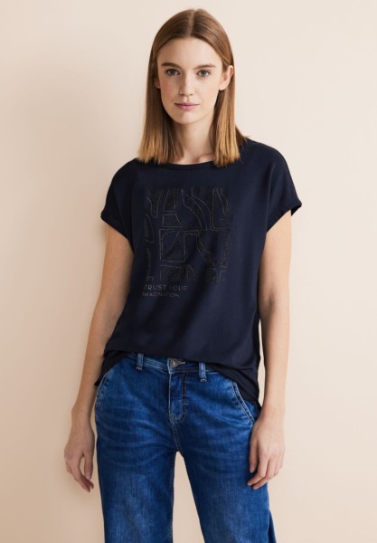 T-Shirt in Blue for Women from Street One GOOFASH