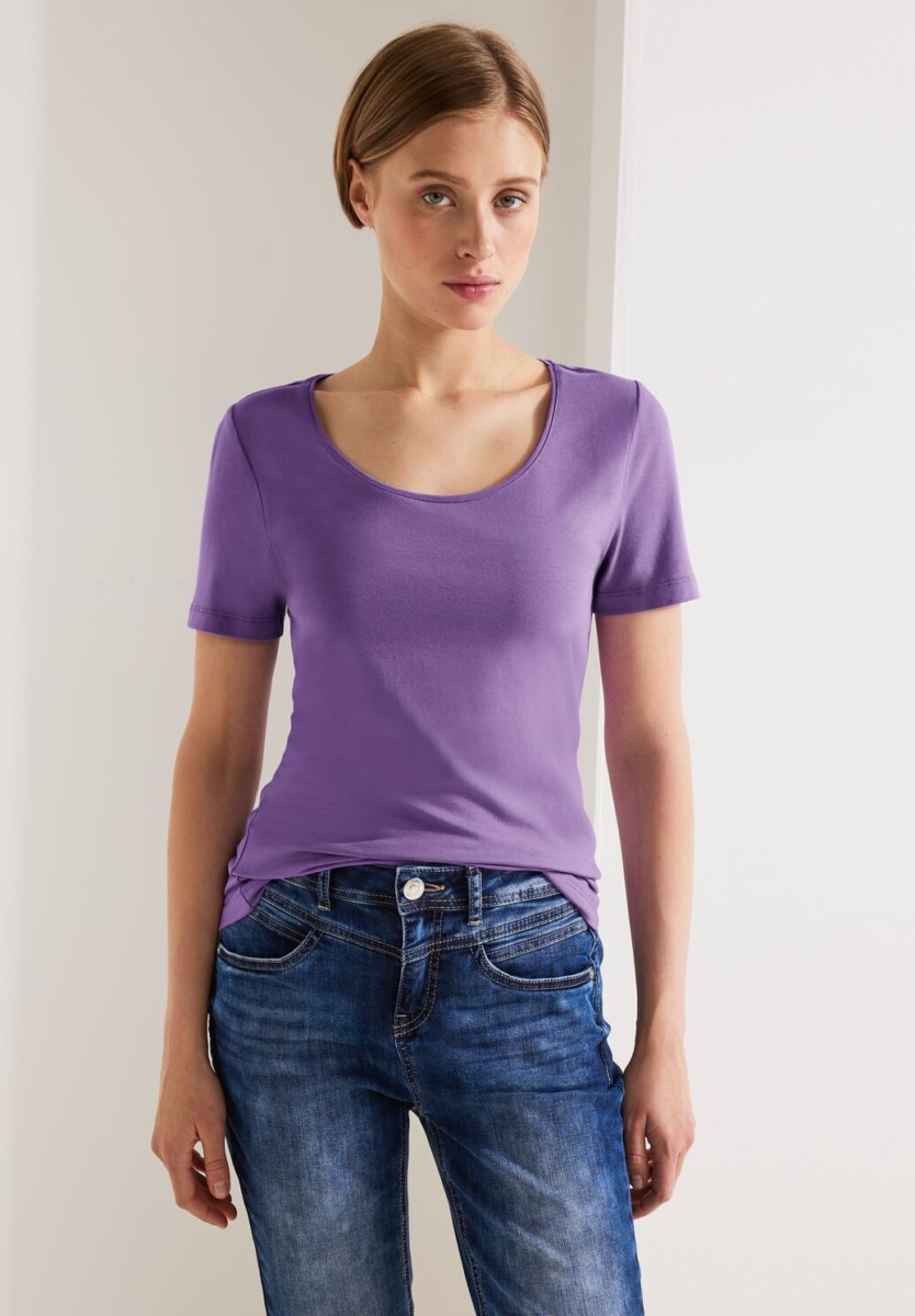 T-Shirt in Purple for Woman by Street One GOOFASH