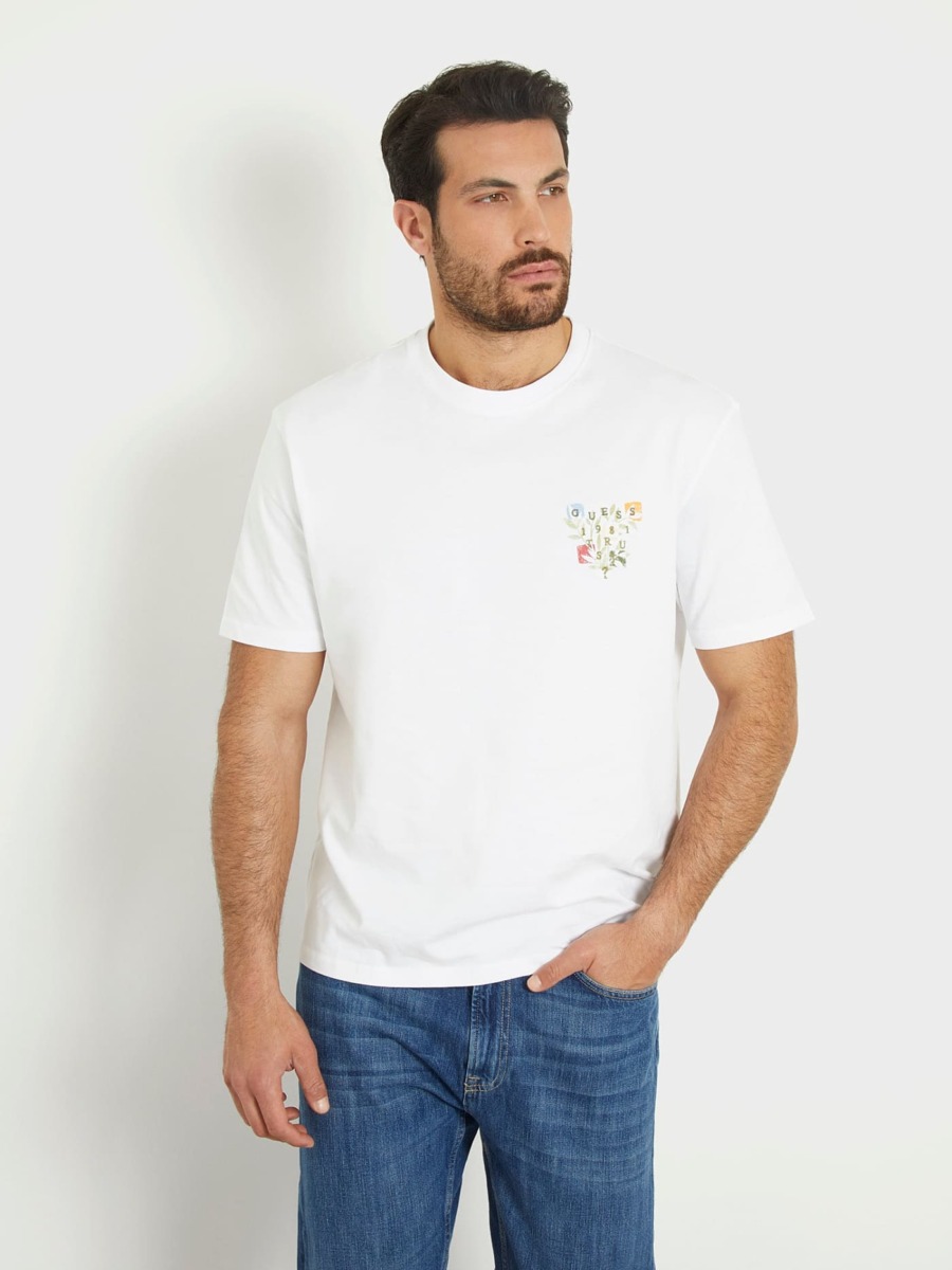 T-Shirt in White Man - Guess GOOFASH