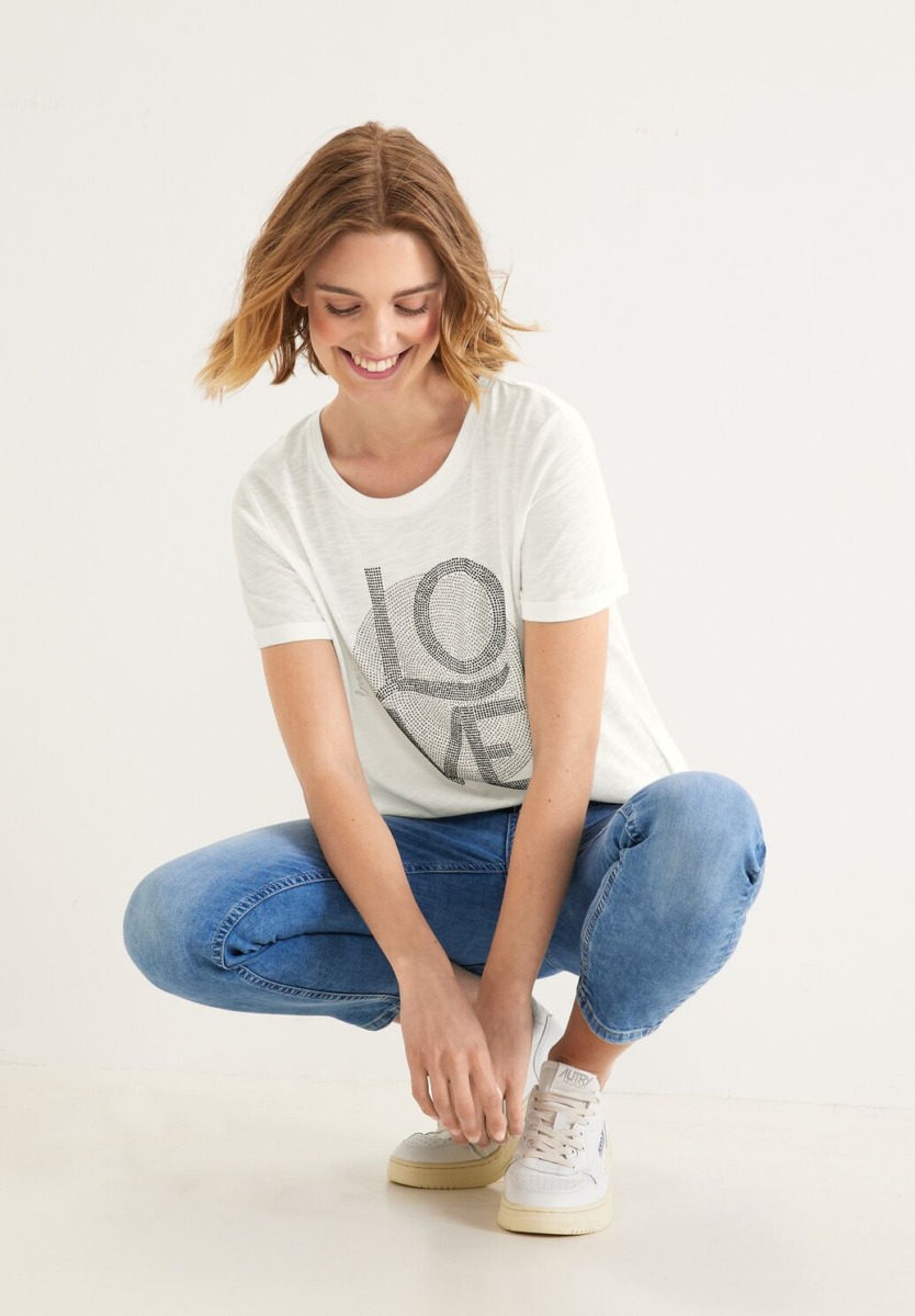 T-Shirt in White for Women at Street One GOOFASH