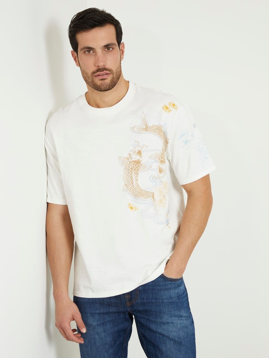 T-Shirt in White from Guess GOOFASH
