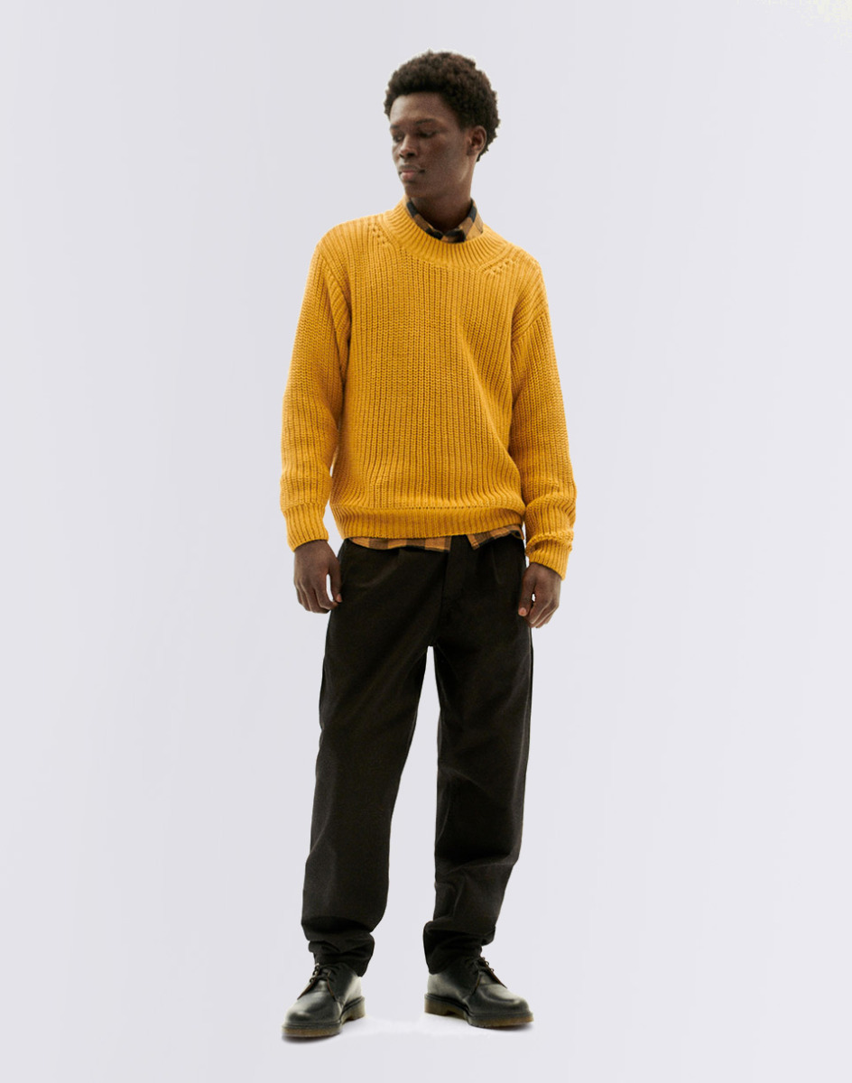Thinking Mu Yellow Knitted Sweater - Freshlabels GOOFASH