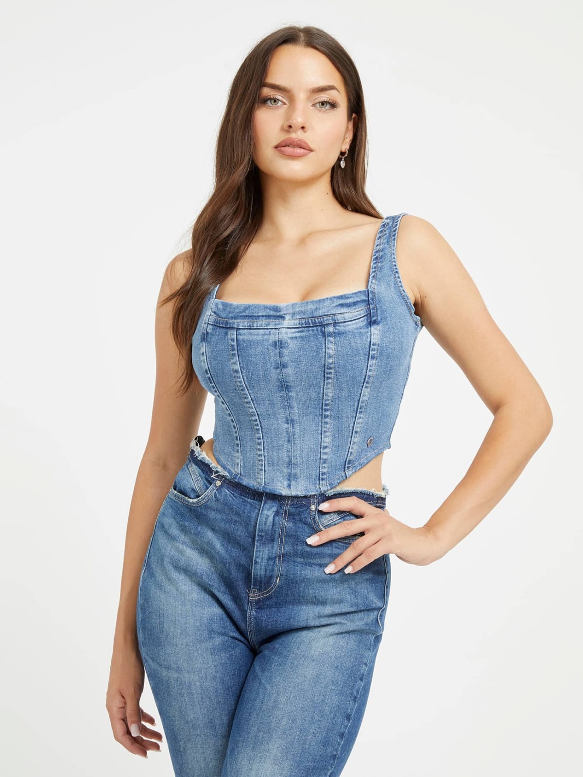 Top in Blue for Women from Guess GOOFASH