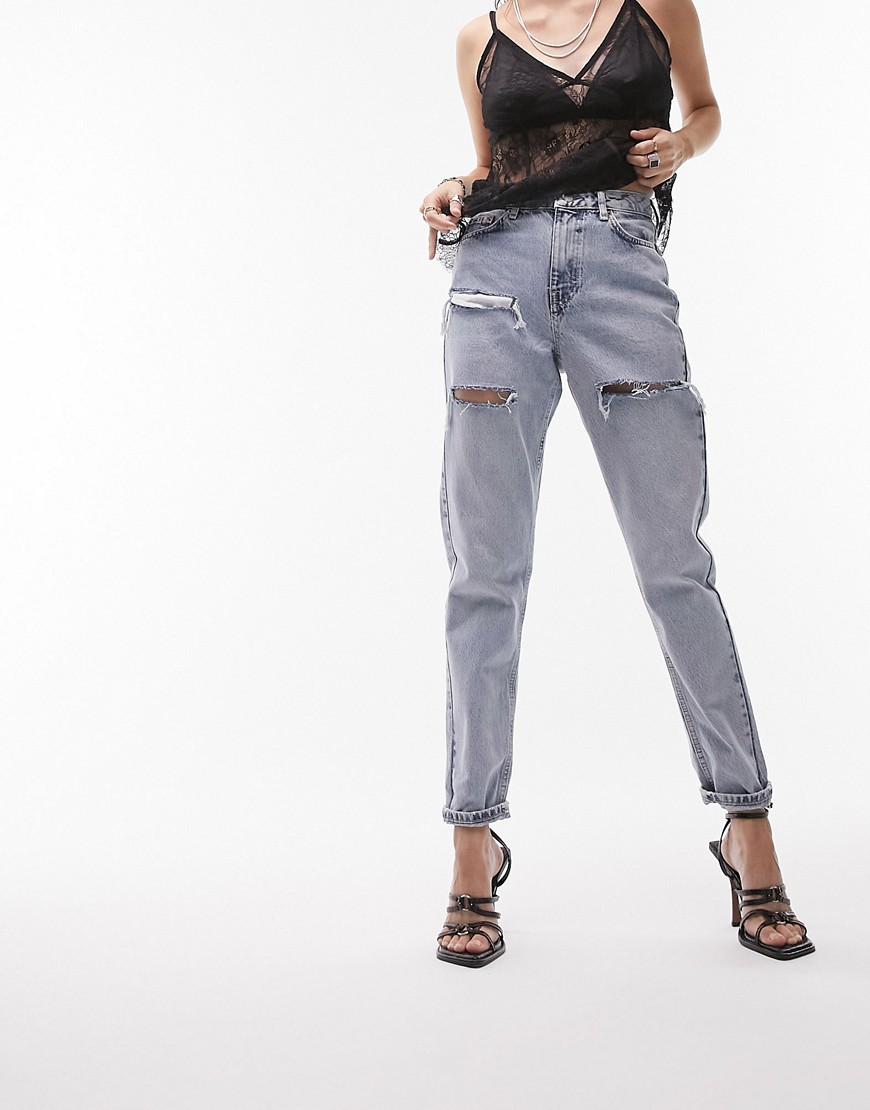 Topshop Ladies Mom Jeans Blue from Asos GOOFASH