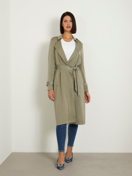 Trench Coat Green for Woman by Guess GOOFASH