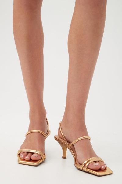 Trina Turk - Women's Heeled Sandals - Gold GOOFASH