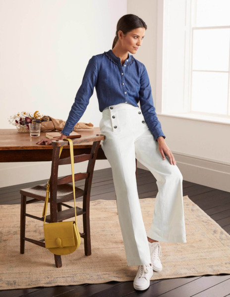 Trousers in Ivory - Boden GOOFASH