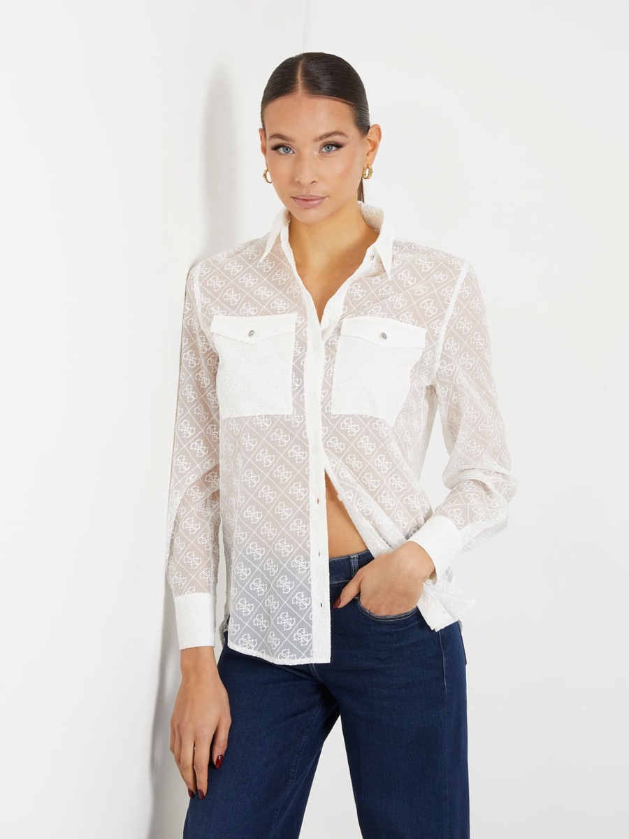 White Blouse for Women by Guess GOOFASH