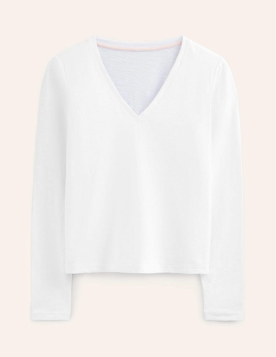 White Long Sleeve Top for Woman at Boden GOOFASH