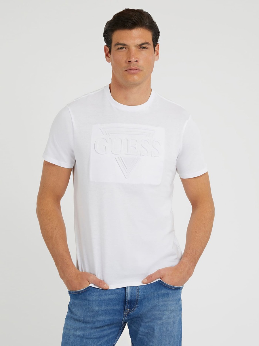White - Men's T-Shirt - Guess GOOFASH