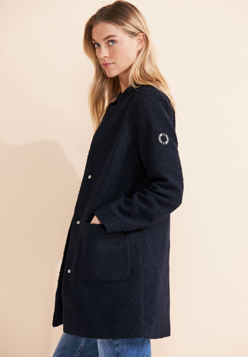 Woman Blue Coat from Street One GOOFASH