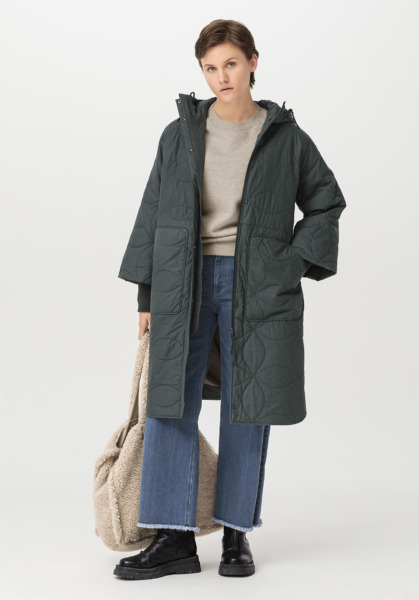 Woman Coat in Green from Hessnatur GOOFASH