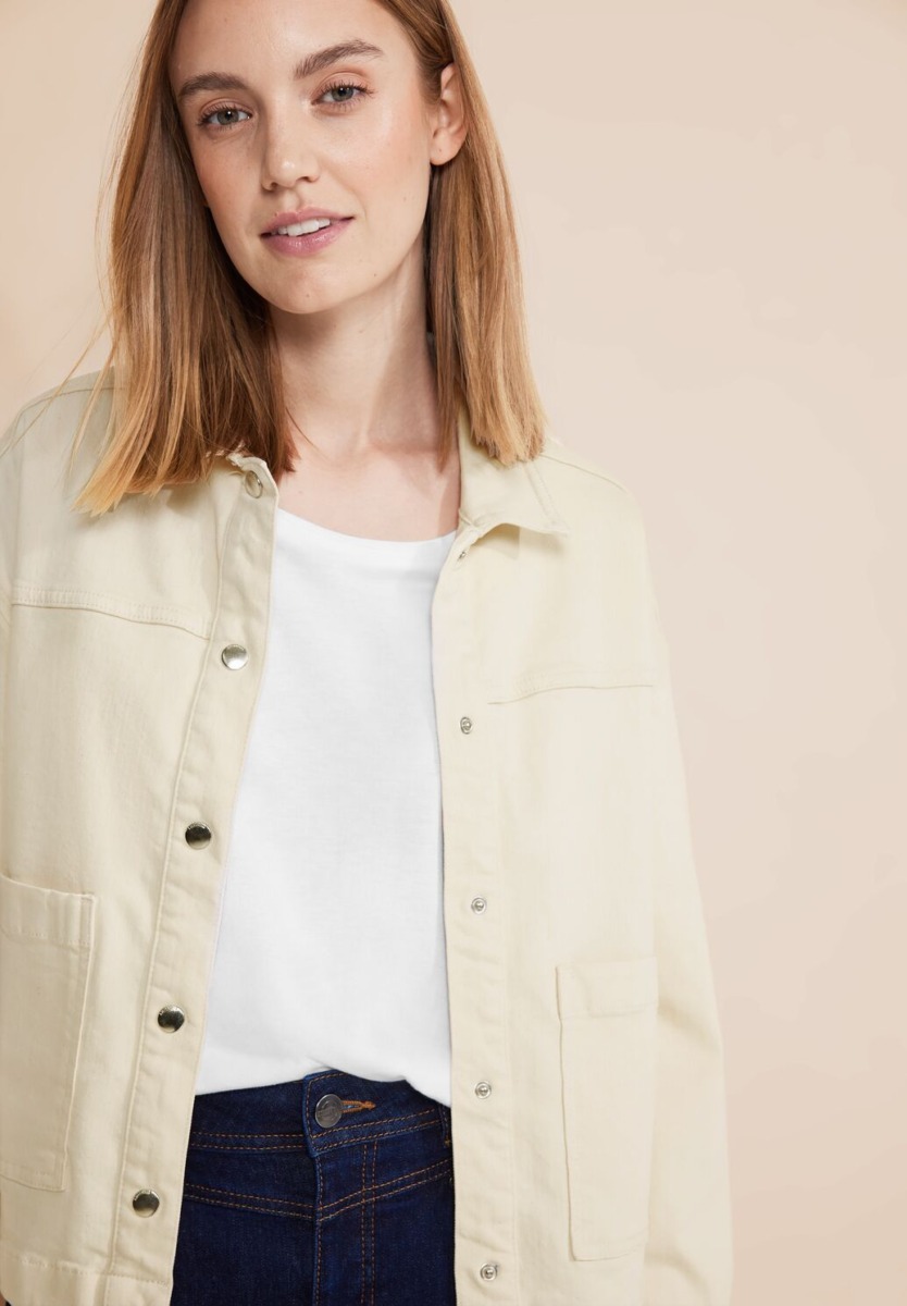 Woman Denim Jacket in White from Street One GOOFASH